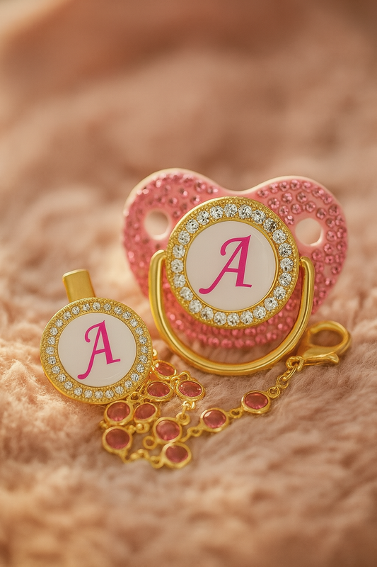 ✨ Sucette Luxe personnalisée avec Tétine Orthodontique.  Élégance & Confort pour Votre Bébé ✨